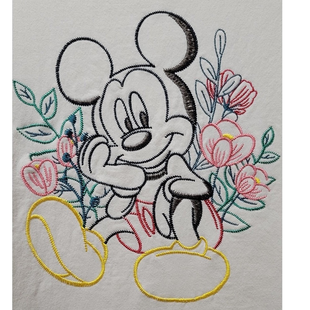 Disney Embroidered Mickey Mouse Floral Sweatshirt Cream
Womans XL